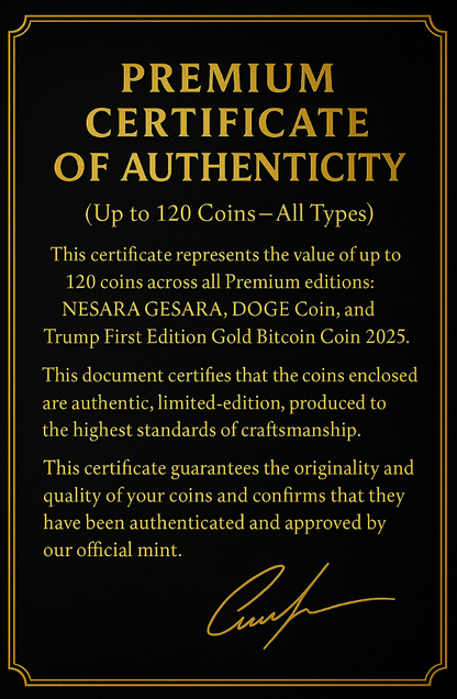 PREMIUM CERTIFICATE OF AUTHENTICITY