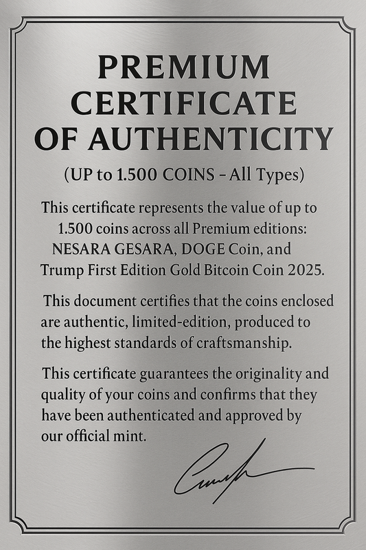 PREMIUM CERTIFICATE OF AUTHENTICITY